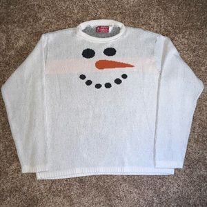 Binghamton Knitting Co snowman sweater size large made in USA